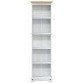 vidaXL Knižnica 46 x 20 x 170 cm Masívne borovicové drevo Biela