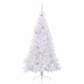 vidaXL Umelý vianočný stromček s 300 LED-i Biela 210 cm PVC a oceľ