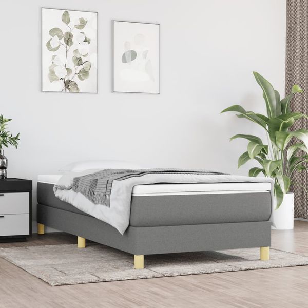 vidaXL Posteľný rám s boxspringom tmavosivá 80x200 cm látka