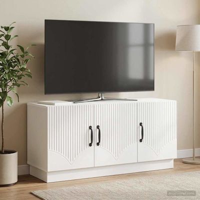 vidaXL TV skrinka Biela s vysokým leskom 99 x 34,5 x 47 cm