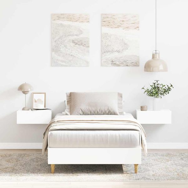 vidaXL Posteľný rám bez matraca biely 90x200 cm kompozitné drevo