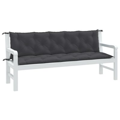 vidaXL Vankúše na záh. lavičku 2ks antracitová melanž 180x50x7cm látka