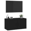 vidaXL Nástenná TV skrinka čierna 80x34,5x40 cm