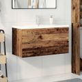 VidaXL drezová skrinka so vstavaným umývadlom a batériou Old Wood