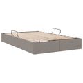 vidaXL Otomanový posteľný rám s úložiskom Sivohnedá 120 x 200 cm látka