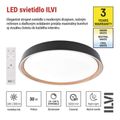 LED nástenné svietidlo ILVI, kruhové 30 W, stmievanie + CCT, čierna + drevo