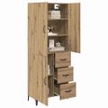 vidaXL Highboard Remeselný dub 69,5 x 34 x 180 cm Kompozitné drevo
