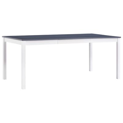 vidaXL Jedálenský stôl, biely a sivý 180x90x73 cm, borovicové drevo