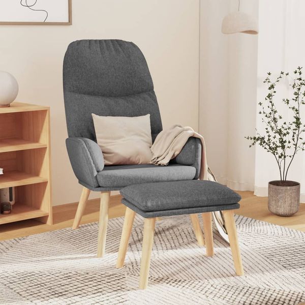 vidaXL Relaxačné kreslo s podnožkou bledosivé látka