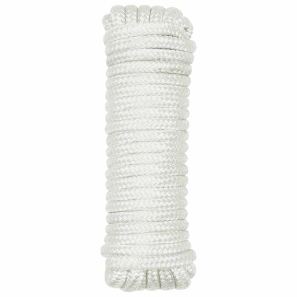 vidaXL Lano na čln 9 m 1.4 Biela Polyester