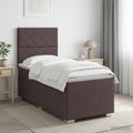 vidaXL Posteľ boxspring s matracom Tmavohnedá 100 x 200 cm Látka