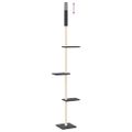vidaXL Strom pre mačky od podlahy po strop tmavosivý 267,5-297,5 cm