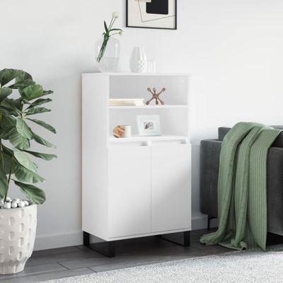 vidaXL Vysoká skrinka biela 60x36x110 cm spracované drevo