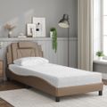 vidaXL Posteľ Viana s matracom kapučínová 90x200 cm umelá koža
