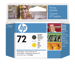 HP no 72 - matná čierna a žltá tlač. hlava, C9384A