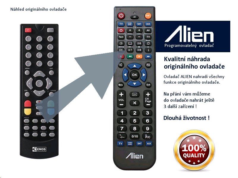 Diaľkový ovládač ALIEN EMOS EM180HD