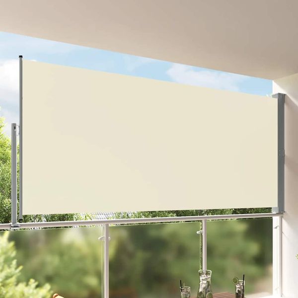 vidaXL Zaťahovacia bočná markíza na terasu 160x300 cm, krémová