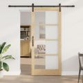 vidaXL Posuvné dvere ORKDAL Prírodná a čierna 93 x 211 cm