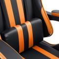 vidaXL Herná stolička s opierkou na nohy, oranžová, umelá koža