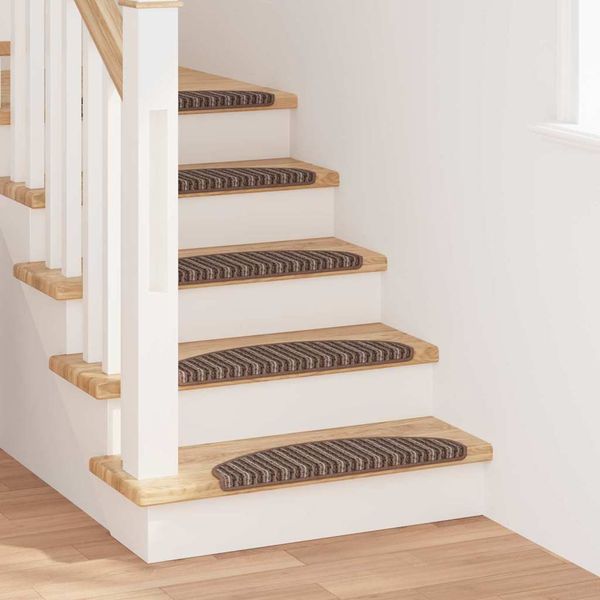 vidaXL Samolepiace schodové rohože 15 pcs Hnedá 65 x 21 x 4 cm