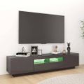 vidaXL TV skrinka s LED svetlami lesklá sivá 180x35x40 cm