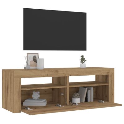 vidaXL Nočné stolíky 2 ks s LED diódami, dubový remeselník, 60x35x40 cm