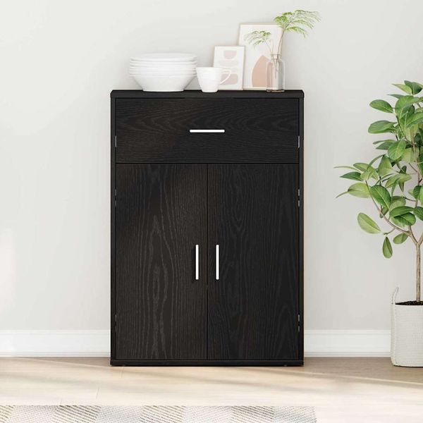 vidaXL Servírovacia skriňa Čierny dub 60 x 30 x 84 cm Kompozitné drevo