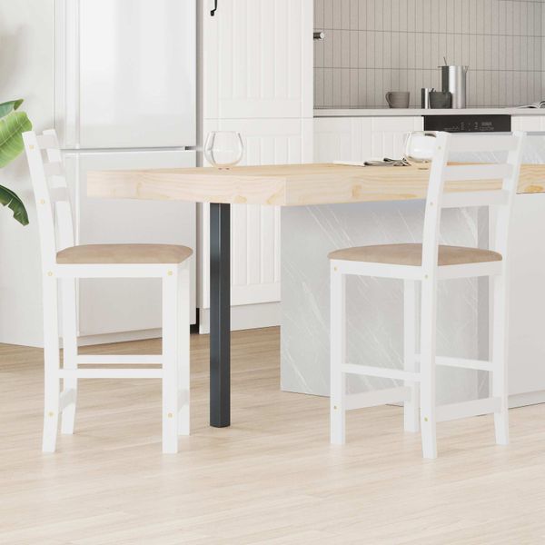 vidaXL Jedálenské stoličky 2 pcs Biela 40 x 47,5 x 99,5 cm
