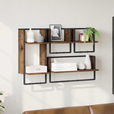vidaXL Sada nástenných políc 4 pcs Staré drevo 65 x 25 x 30 cm