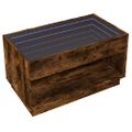 vidaXL Konferenčný stolík s nekonečnými LED dymový dub 90x50x50 cm