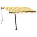 vidaXL Automatická markíza s LED a senzorom vetra 300x250cm žlto-biela