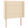 vidaXL Čelo postele so záhybmi krémové 83x16x118/128 cm látka