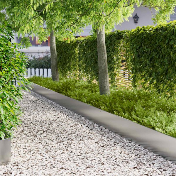 vidaXL Obrubník trávnika 20 pcs 103 x 30 cm Oceľ Strieborná