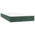 vidaXL Matrac s taštičkovými pružinami stredná tvrdosť tmavozelený 80x220x20 cm zamat