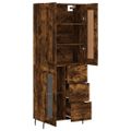 vidaXL Vysoká skrinka dymový dub 69,5x34x180 cm spracované drevo