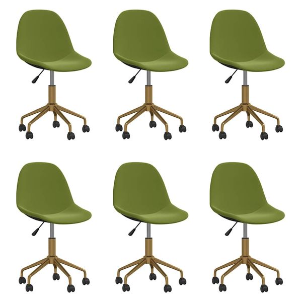 3086107 vidaXL Swivel Dining Chairs 6 pcs Light Green Velvet(3x333497)