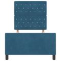 vidaXL Posteľ s pružinovým rámom Tmavomodrá 90 x 200 cm Zamat