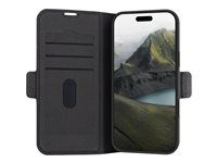 Puzdro s klapkou na mobilný telefón - polyuretán (PU), plast - čierna - pre Apple iPhone 16 Pro Max