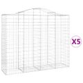 vidaXL Oblúkové gabiónové koše 5ks 200x50x160/180cm pozinkované železo