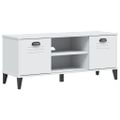 vidaXL Lavica na topánky VIKEN, biela 106x35x45 cm, kompozitné drevo
