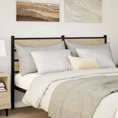 vidaXL Náhradné čelo postele, dub sonoma 150 cm, železo a kompozitné drevo