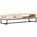 vidaXL Konferenčný stolík biely 117x50x30 cm masívne akáciové drevo