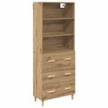 vidaXL Highboard Remeselný dub 69,5 x 32,5 x 180 cm Kompozitné drevo