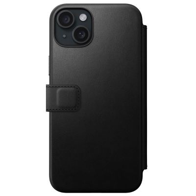 Puzdro Nomad Modern Leather Folio pre iPhone 15 Plus 6,7" čierne