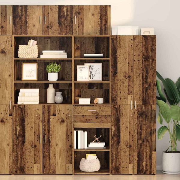 vidaXL Highboard Staré drevo 50 x 42,5 x 225 cm Kompozitné drevo