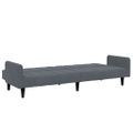 vidaXL 2-miestna rozkladacia pohovka s podnožkou tmavosivá zamat