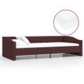 vidaXL Pohovka s matracom a USB fialová látková 90x200 cm