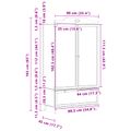 vidaXL Kreatívne úložisko pre deti ROROS Šedý a biely 90 x 45 x 165 cm