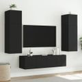 vidaXL TV nástenné skrinky s LED svetlami 2 ks čierne 60x35x31 cm