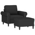 vidaXL Kreslo s podnožkou čierne 60 cm zamat